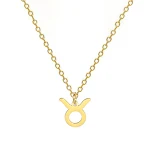 Corrente de clavícula de aço inoxidável com as Doze Constelações, um acessório elegante que celebra seu signo e seu estilo pessoal. — foto 7