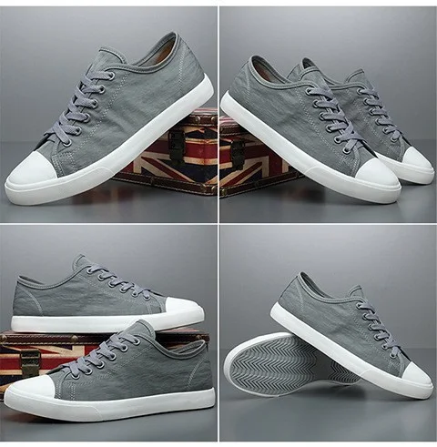 Men's Breathable Casual Fashion Lace-up Canvas Shoes. Comfortable and stylish footwear for everyday wear, perfect for a — photo 3