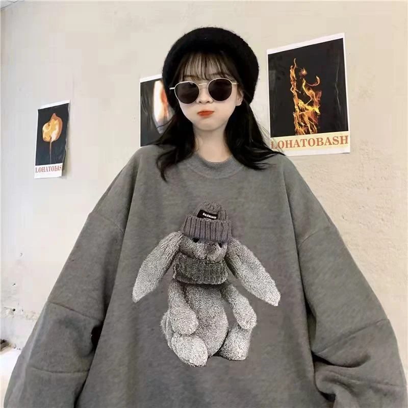 Blusa pullover gola careca com patchwork estilo coreano, ideal para um visual casual e moderno, conforto e estilo para o dia a dia. — foto 3