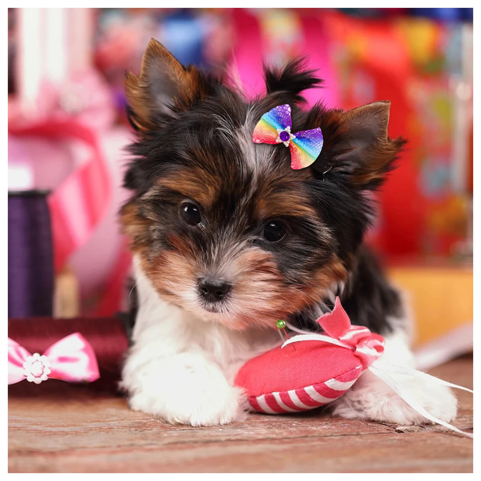 Title 27, 10/20pcs Colorful Small Dog Bows Puppy Hair Bow...