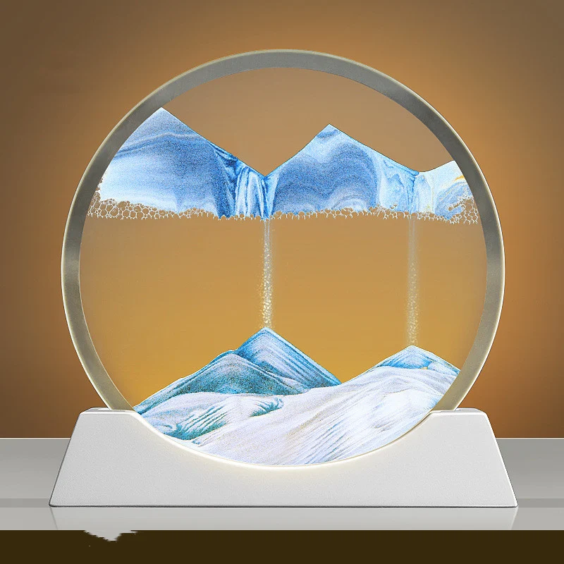 Creative New Quicksand Painting Small Night Lamp, Abstract Rotary Desktop Decoration for Living Room or Bedroom. — photo 17