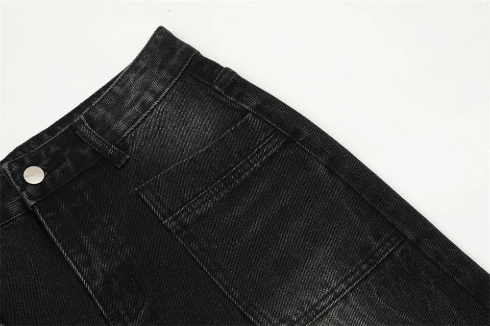 Title 12, Distressed Wash Bright White Denim Trousers voo...