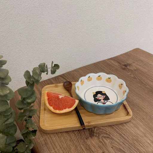 Title 5, Ceramic Cartoon Cute Fruit Girl Salad Bowl, a f...