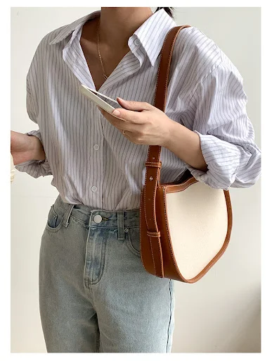 Title 6, Bolsa de ombro versátil em lona estilo balde, i...