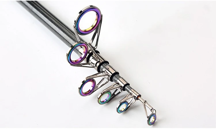 Vara de pesca spinning telescópica fibra de carbono, leve e resistente para pesca esportiva, fácil de transportar e usar, aproveite a pescaria! — foto 3