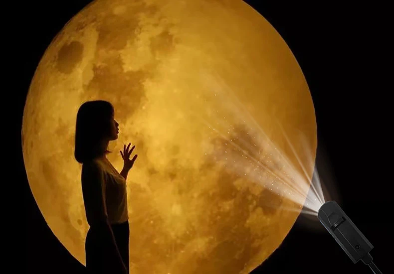 Title 12, Moon Projection Lamp with Starry Sky, Small Nig...
