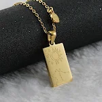 Colar de constelação de aço inoxidável 12 para mulheres, ouro 18K quadrado. Um presente elegante e personalizado para ela. — foto 4