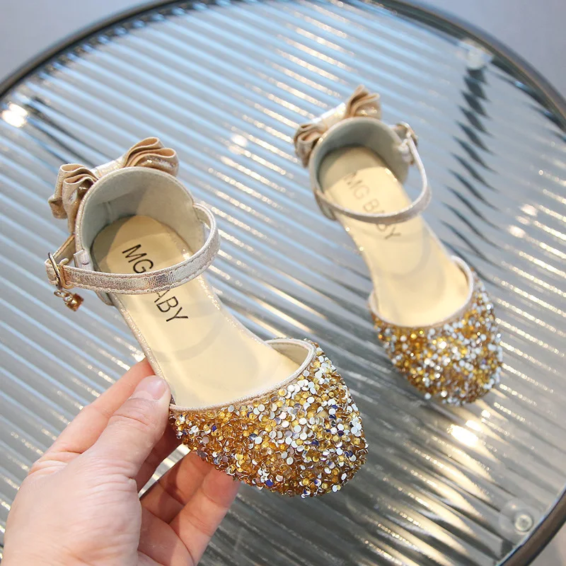 Mädchen Prinzessin Schuhe Kristall High Heels Lederschuhe Für Festliche Anlässe und Partys Stilvolle Bequemlichkeit Perfekter Look. — foto 1