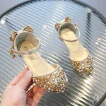Mädchen Prinzessin Schuhe Kristall High Heels Lederschuhe Für Festliche Anlässe und Partys Stilvolle Bequemlichkeit Perfekter Look. — foto 1
