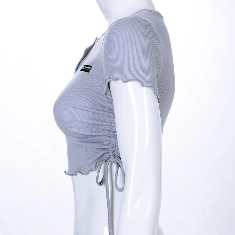 Title 9, Fashion Drawstring Short Sleeve Slim T-Shirt fo...