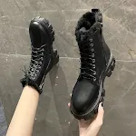 Round Head Square Heel Cotton High Heel Rubber Martin Boots provide comfort and style for everyday wear, a perfect blend — photo 2
