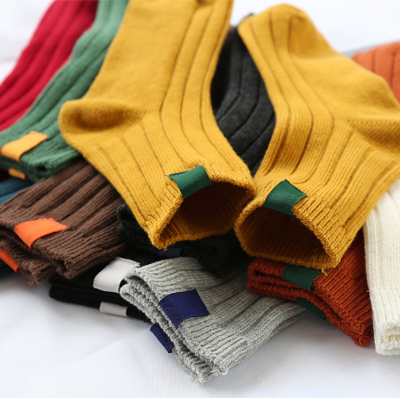 Female tube thick line cotton socks solid color cloth standard pile socks — photo 12