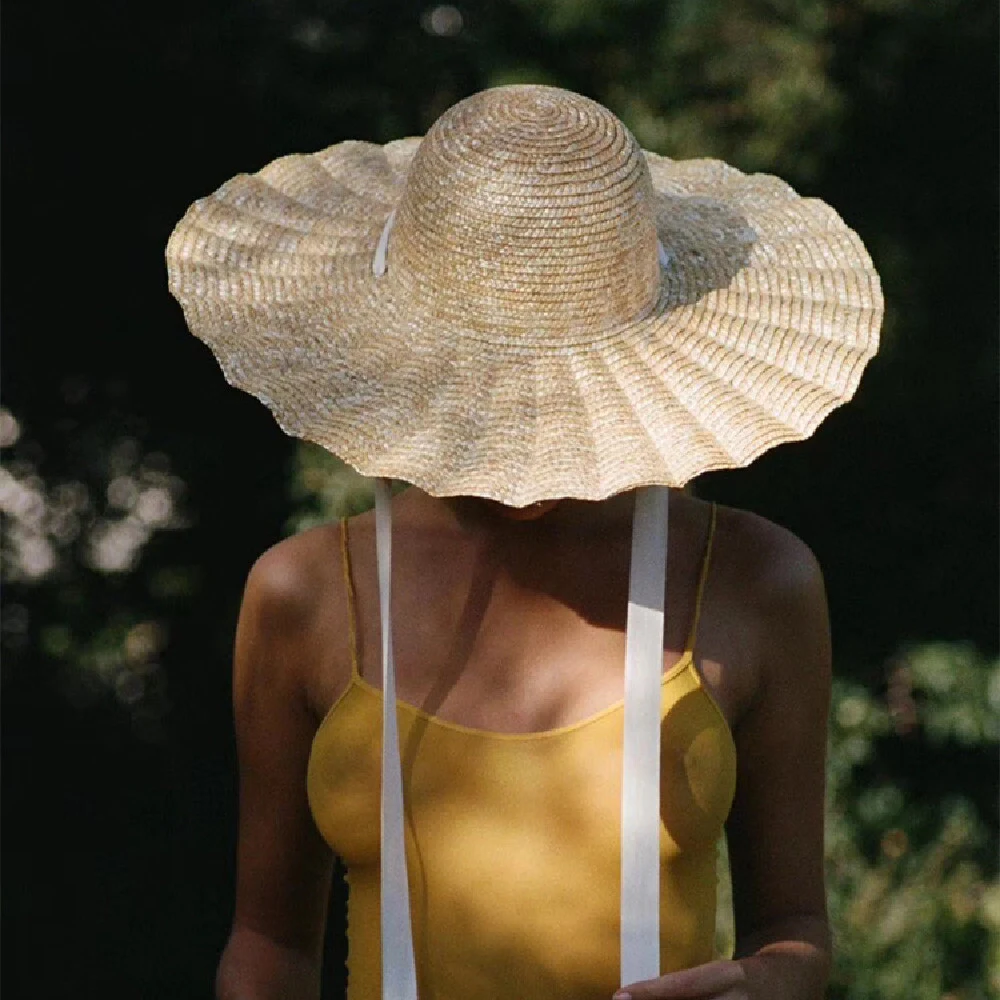 Title 2, Idyllic Wind Wave Semitic Straw Hat for stylish...