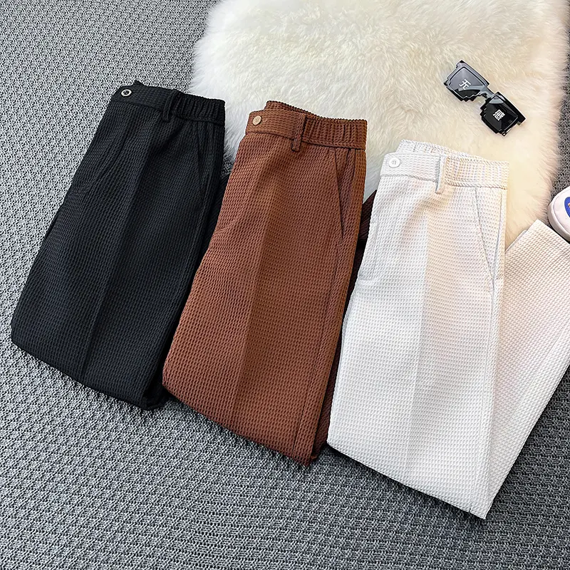 Waffle Casual Suit Pants Slim Fit Straight Leg Pants offer a comfortable and stylish fit for everyday wear. Enjoy modern — photo 7
