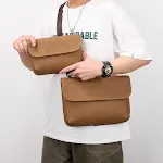 Bolso bandolera retro de moda mate para hombre con contraste de color Ideal para uso diario, estilo y funcionalidad combinados — foto 29