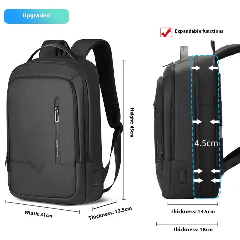 Mochila Masculina Casual Impermeável Design Moderno À Prova D'água Perfeita para Uso Diário Confortável e com Amplo Espaço Interno — foto 2