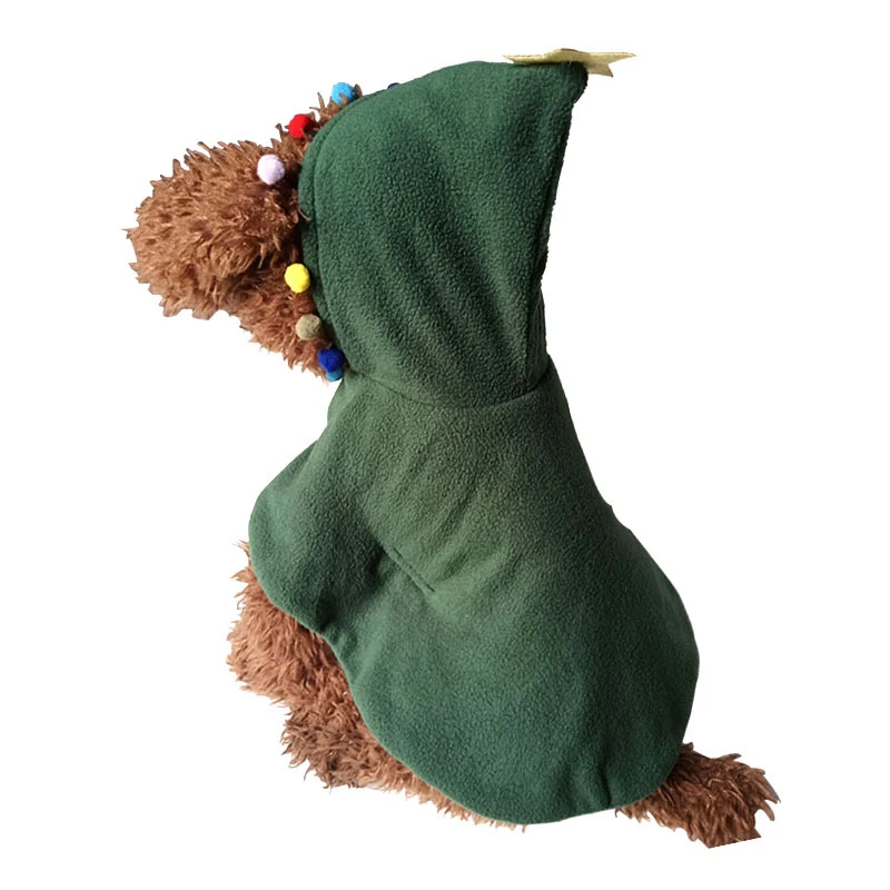 Hunde-Katzen-Weihnachtsmantel mit Kapuze Niedliches, lustiges Cosplay-Outfit Winterwarme Kleidung für Welpen und Tiere Festliche Verkleidung für Haustiere — foto 5