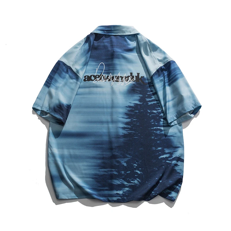 Camiseta masculina manga curta Gradient Ruffian de alta qualidade. Design moderno e elegante, perfeita para homens estilosos e antenados. — foto 7