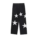 Men's Five Pointed Star Flocking Embroidered Jeans. Experience unique style and comfort with these jeans. Perfect for ev — photo 3