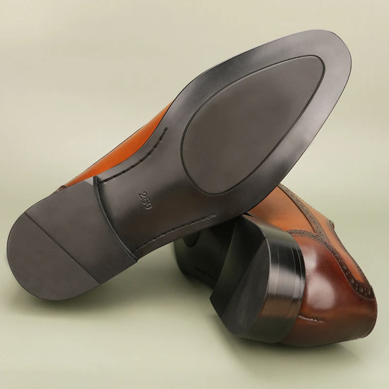 Title 6, Heren leren schoenen Brogue gegraveerd Zakelijk...