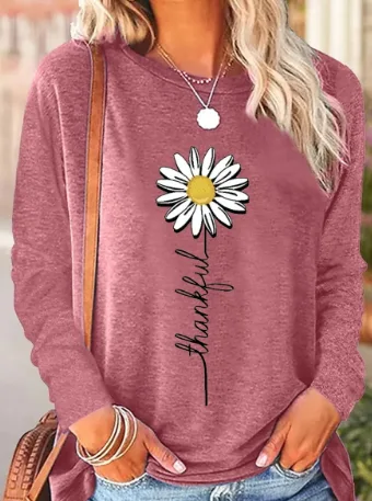 Title 6, Camiseta confortável e casual estampada de mang...