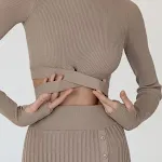 Gray Khaki Top