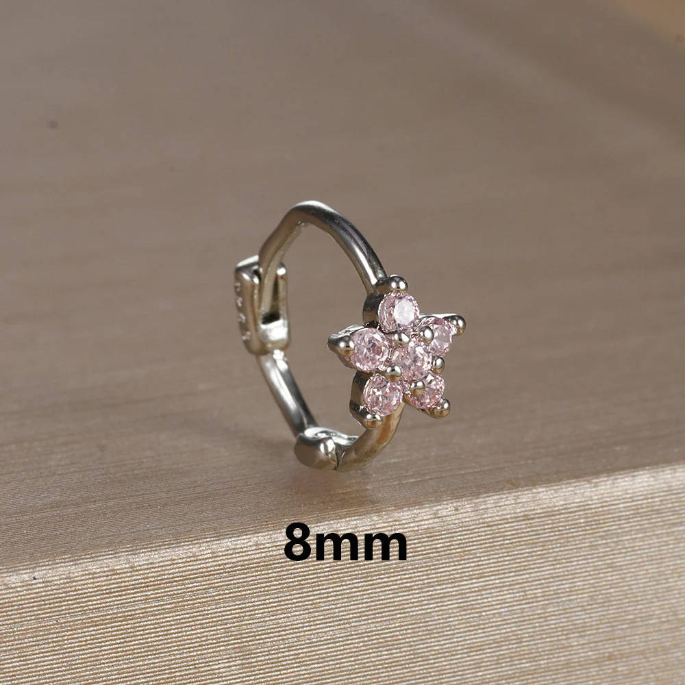 Brincos Roxo Flor com Fivela e Micro Zircônia Incrustada, Design Sofisticado e Detalhes Delicados. — foto 7
