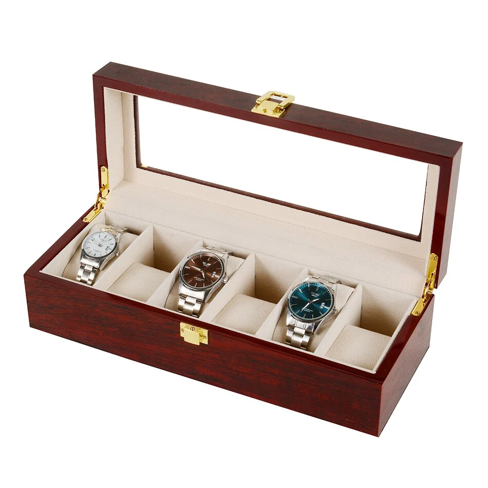 Title 7, Wooden watch box for watch storage, providing p...
