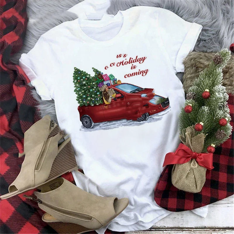 Title 2, Christmas Print Girlfriends Red T-Shirt