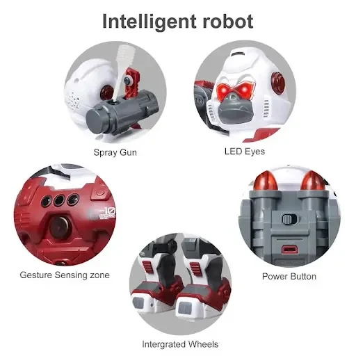 Title 6, Remote Control Spray Robot Boy Model Toy with G...