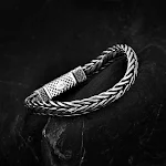 Bracciale con motivo Drago Stile Nazionale in Argento Sterling S925, Tessuto a Mano con Segno Zodiacale, un Gioiello Unico. — foto 3