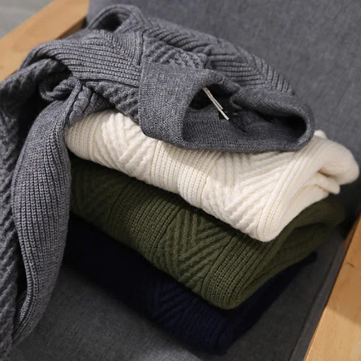 Title 8, Suéter Pullover com gola polo outono inverno, p...