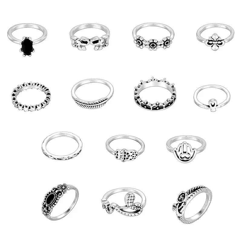 Anillo Simple Cruzado de Aleación Conjunto de 15 Piezas Versátil y Elegante para Combinar con Cualquier Estilo. Perfecto para Uso Diario. — foto 2