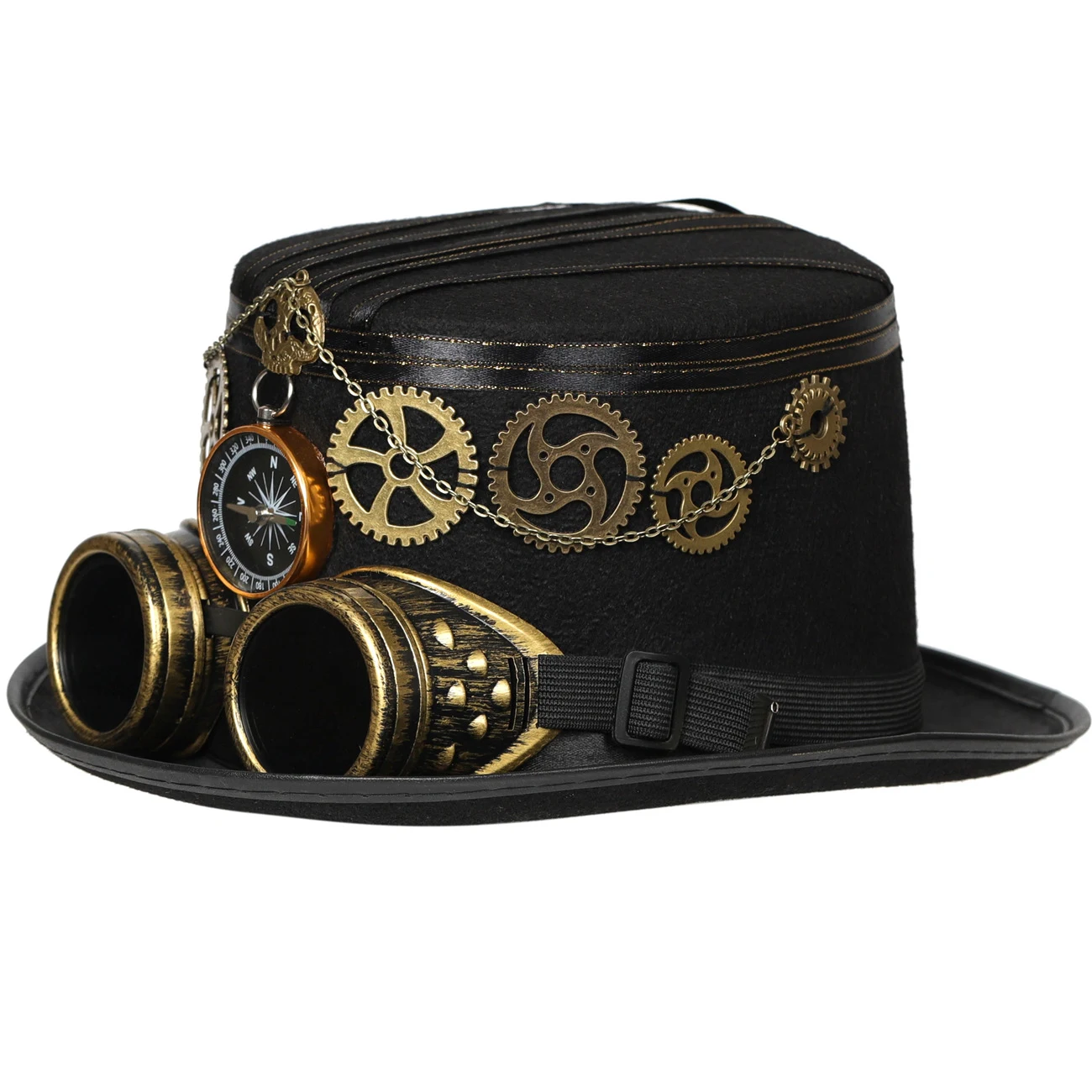 Title 6, Steampunk bril kompas piraat wind denim topper
