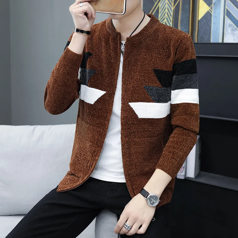 Title 5, Mens Hooded Jacket Knit Sweater Korean Style S...