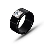 Anel de casal de diamante com design simples e elegante, ideal para casais expressarem seu amor e compromisso com estilo e beleza. — foto 1
