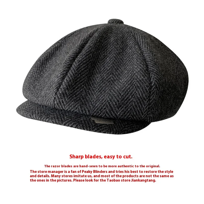 Boné Shelby com aba Razor Party, lâmina octogonal britânica retro, para um estilo yuppie autêntico e elegante. — foto 15