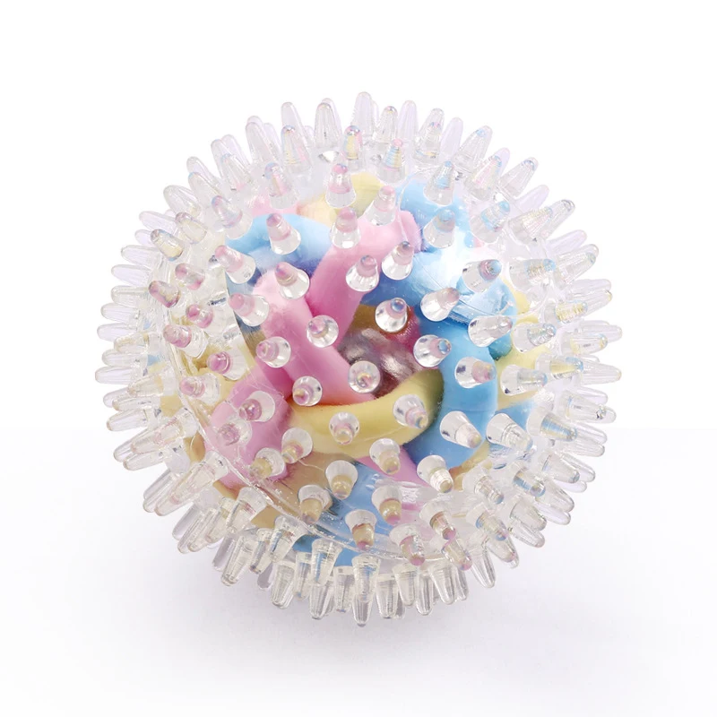 Title 3, Glowing Spiny Colorful Woven Ball Sensory Toy f...