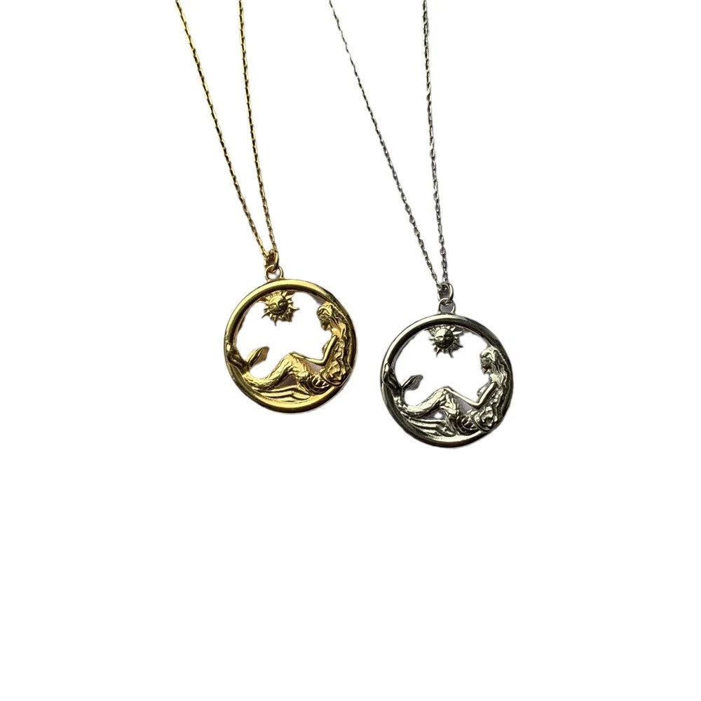 Colar de Sereia Vazado Redondo Geométrico Design Moderno para Mulheres Joia Única e Encantadora Presente Ideal para Expressar Personalidade e Estilo — foto 1