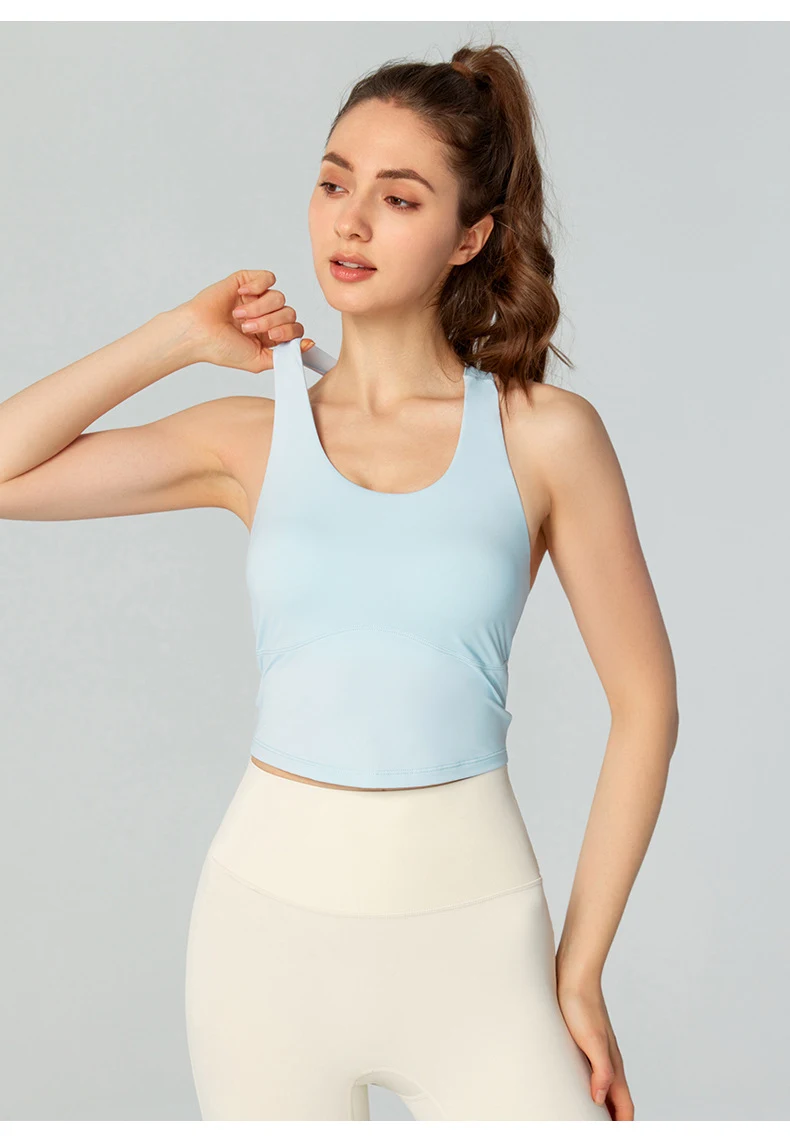 Reggiseno sportivo con coppe fisse per donna, design schiena scoperta, per un supporto perfetto e un look femminile — foto 7