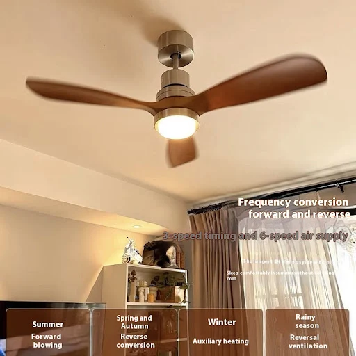 Title 2, Ventilador de teto retrô com luz para sala de j...
