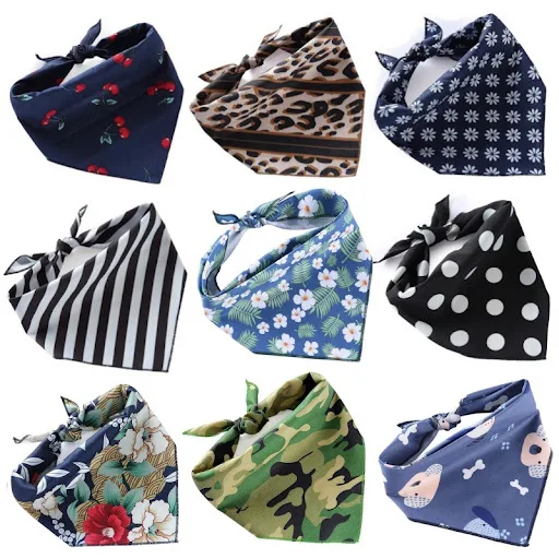 Dog Bandana Cotton Pet Dog Bibs Black White Striped Dog Triangle Towel Cute WashableChristmas Halloween Pet Dog Bandana — photo 6