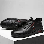 Sapatos Casuais de Couro Masculinos Estilo Britânico Versáteis para Todas as Ocasiões Conforto e Elegância em um Design Moderno — foto 2