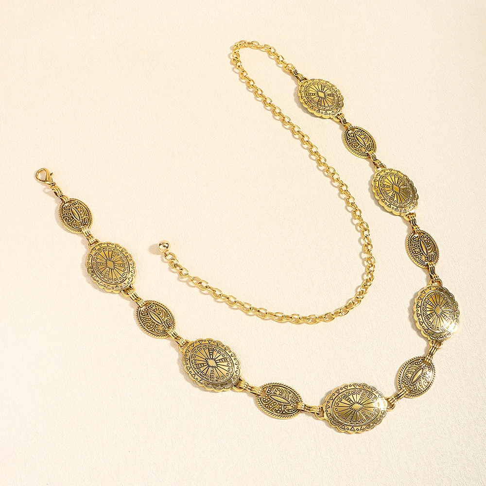 Title 2, Vintage Metal Womens Waist Chain Ethnic Style ...