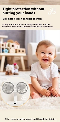 Title 10, Mini Ventilador Duplo Multifuncional Ultra Resi...
