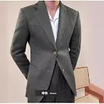 Terno masculino Primavera de linho puro Cor sólida Conforto e elegância para o homem moderno Ideal para climas quentes e eventos casuais ou formais — foto 4