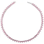 Pulseira e colar de coração de pêssego com diamantes micro-incrustados, em formato de amor, ideal para presentes românticos e especiais. — foto 2