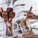 Solid Wood Household Non-stick Pan and Wooden Spatula Set, perfect for healthy cooking, easy cleaning, and durable use i — photo 4