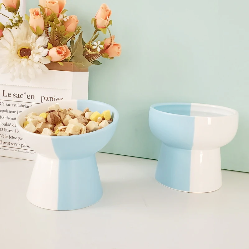Ceramic Pet Slant Mouth Dog and Cat Food Bowl Set. Ergonomic design promotes comfortable eating, easy to clean and durab — photo 14