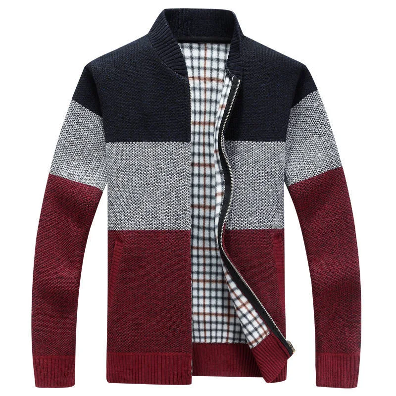Thicken Plus Men's Velvet Sweater Top with Stand-Up Collar, a warm and comfortable winter sweater, stylish design for co — photo 6